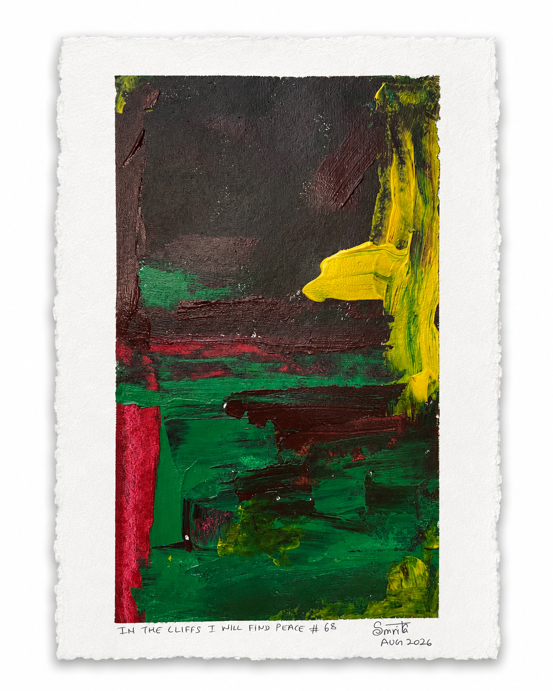 In the cliffs I will find peace #68 - Artist Acrylic Painting (frame not included)