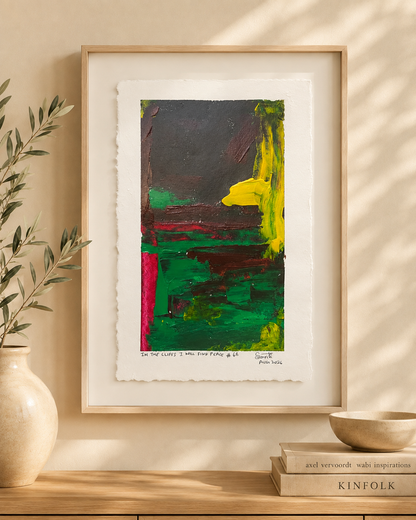 In the cliffs I will find peace #68 - Artist Acrylic Painting (frame not included)