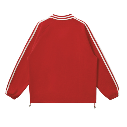 </wear the code> Contrast Striped Lapel Collar Sweatshirt Designed by Smrita Jain