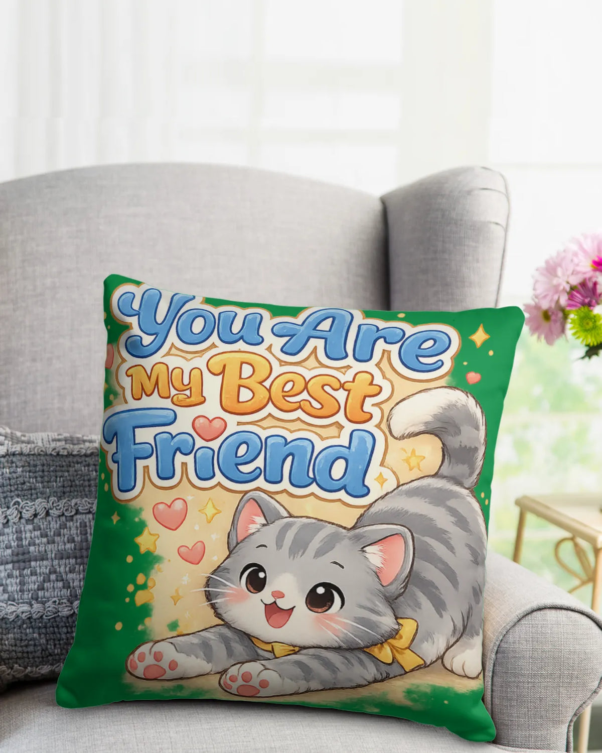 Elmya - You are my best friend Cotton Pillow