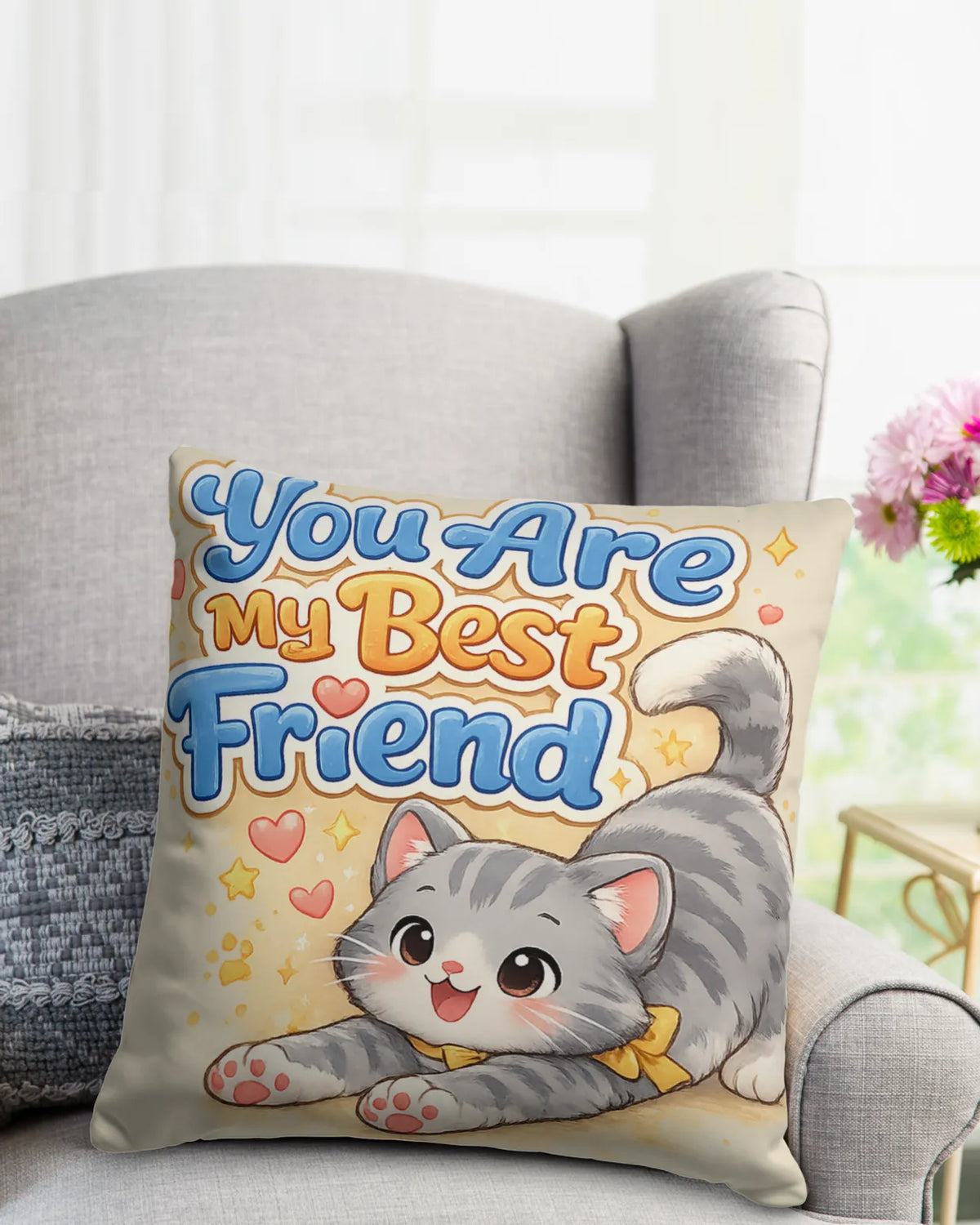 Elmya - You are my best friend Cotton Pillow