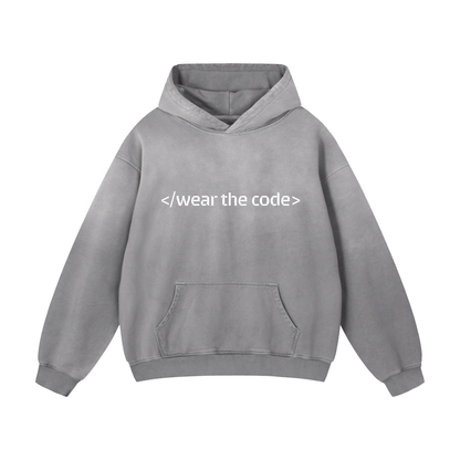 </wear the code> Heavyweight Sunfade Oversized Hoodie Designed by Smrita Jain