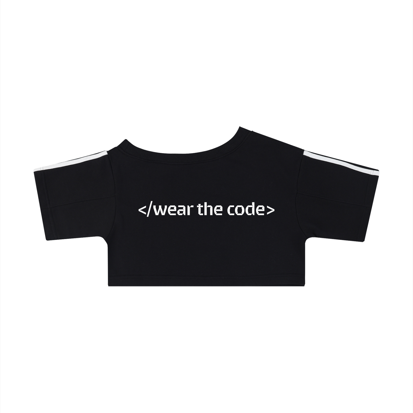 </wear the code> Women's Off-the-Shoulder Crop T-Shirt