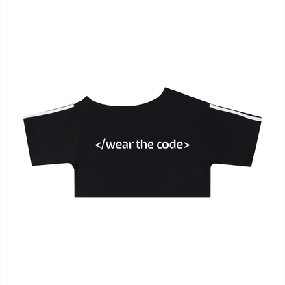 </wear the code> Women's Off-the-Shoulder Crop T-Shirt