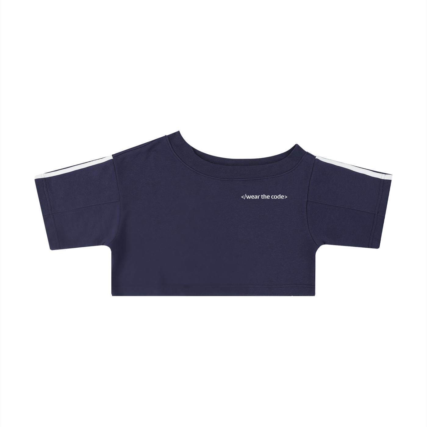 </wear the code> Women's Off-the-Shoulder Crop T-Shirt