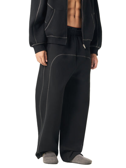 </wear the code> Blank Contrast-Stitched Fleece Artist Sweatpants