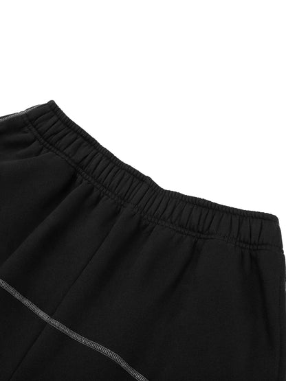 </wear the code> Blank Contrast-Stitched Fleece Artist Sweatpants