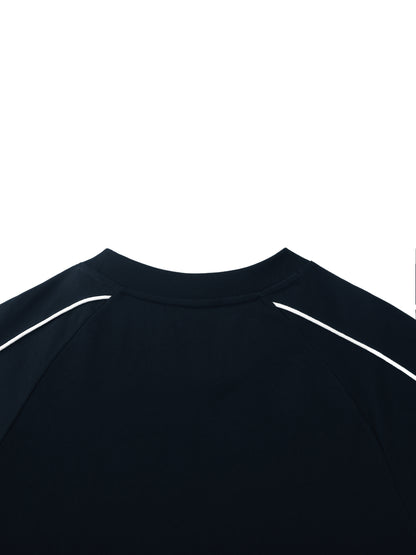 </wear the code> White Men Contrast Panel Raglan Artist Sweatshirt