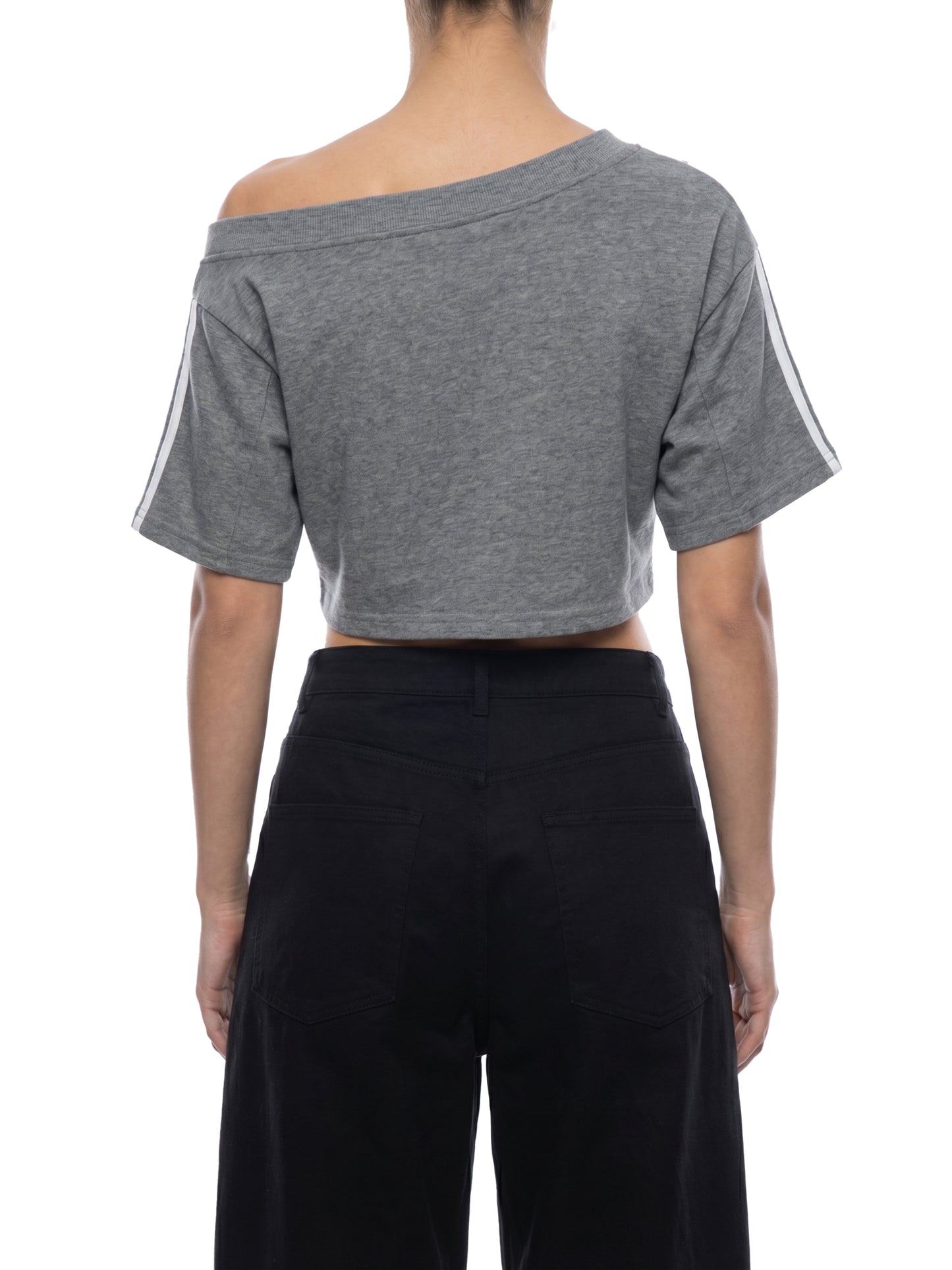 </wear the code> Women's Off-the-Shoulder Crop T-Shirt