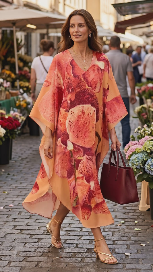 Botanical Orchids Kaftan For Women (Regular & Petite)