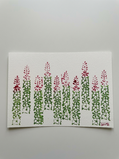 Card with floral pattern on a white background