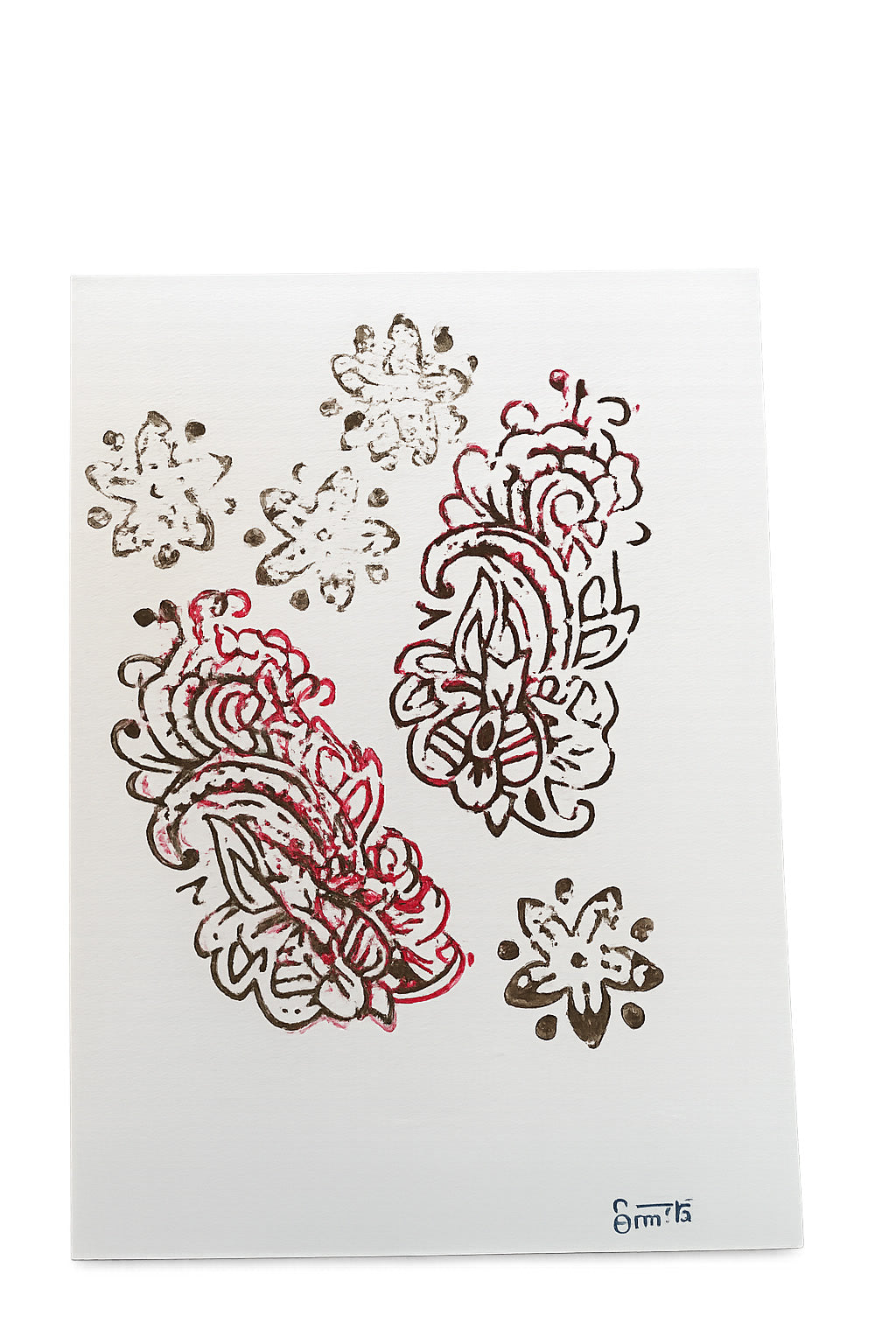 Henna-style temporary tattoos on a white card with 'Sims' branding.
