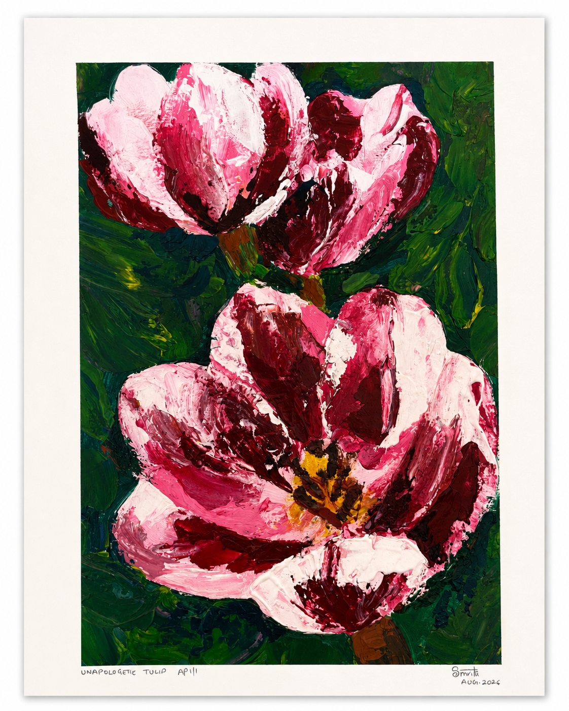 Unapologetic Tulip - Artist Acrylic on Paper Painting