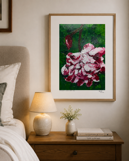 Unapologetic Inverted Peony - Artist Acrylic on Paper Painting