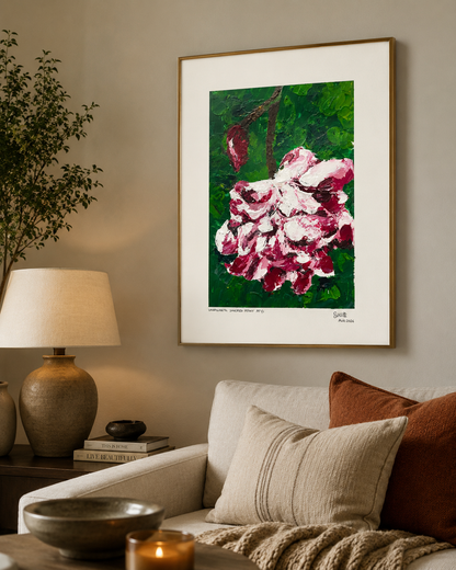 Unapologetic Inverted Peony - Artist Acrylic on Paper Painting