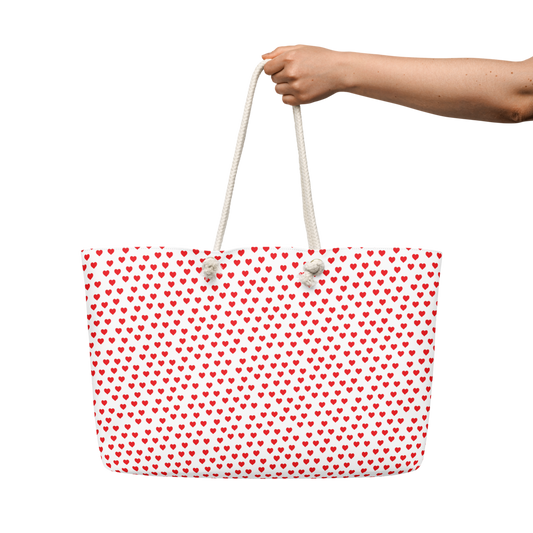Heart Polka Oversized weekender bag - Mother's Day Special